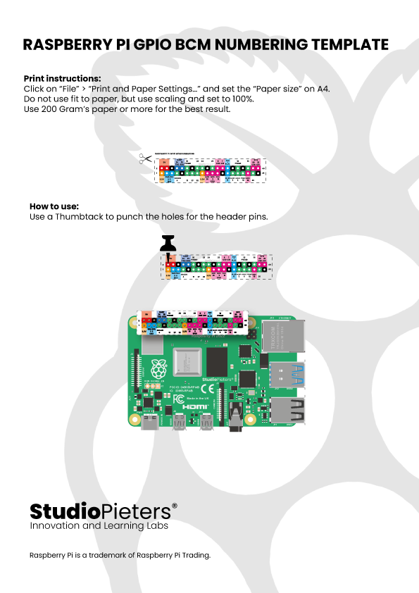 Raspberry Pi® 4 Model B – Pinout - StudioPieters®